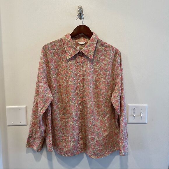 Talbots womans long sleeve button down floral shirt in size 2X - Picture 1 of 10